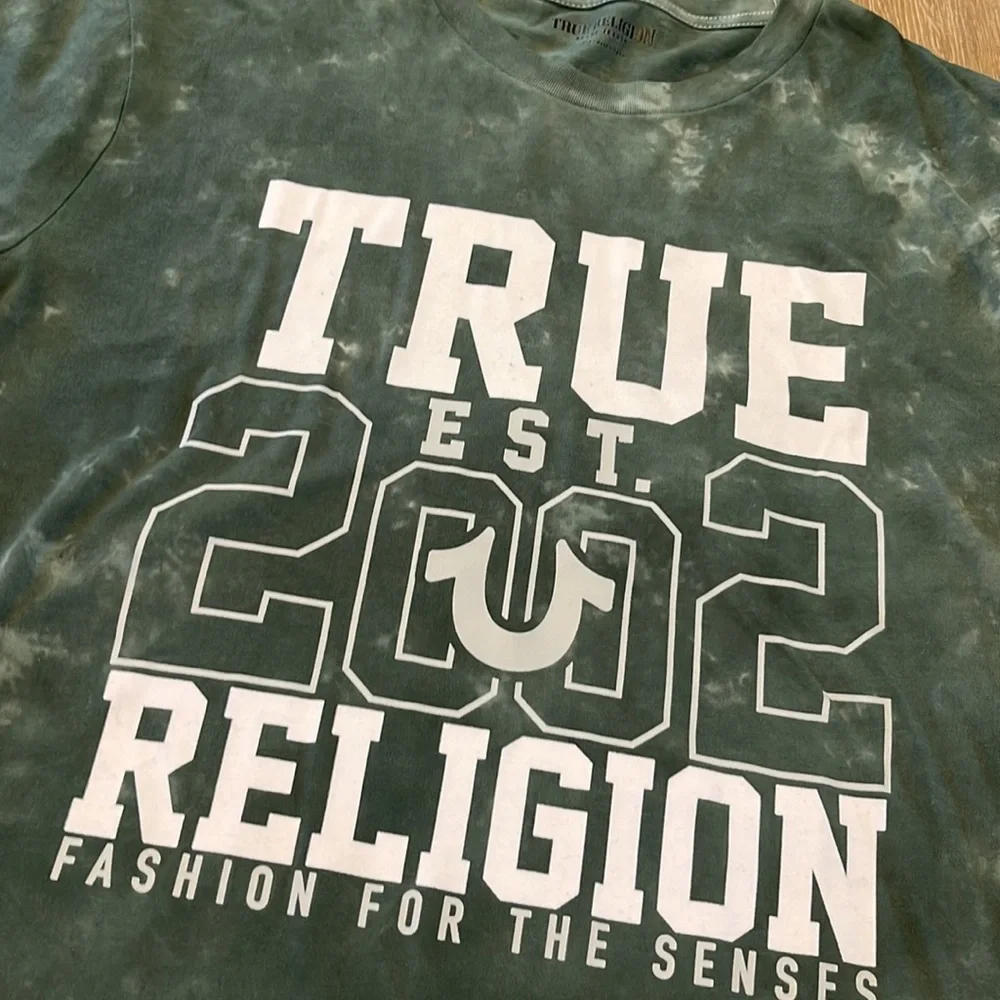 True Religion Tie Dye Flock Logo Tee XXL